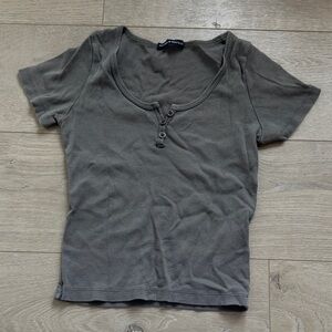 Brandy Melville Dark Gray Short Sleeve Top